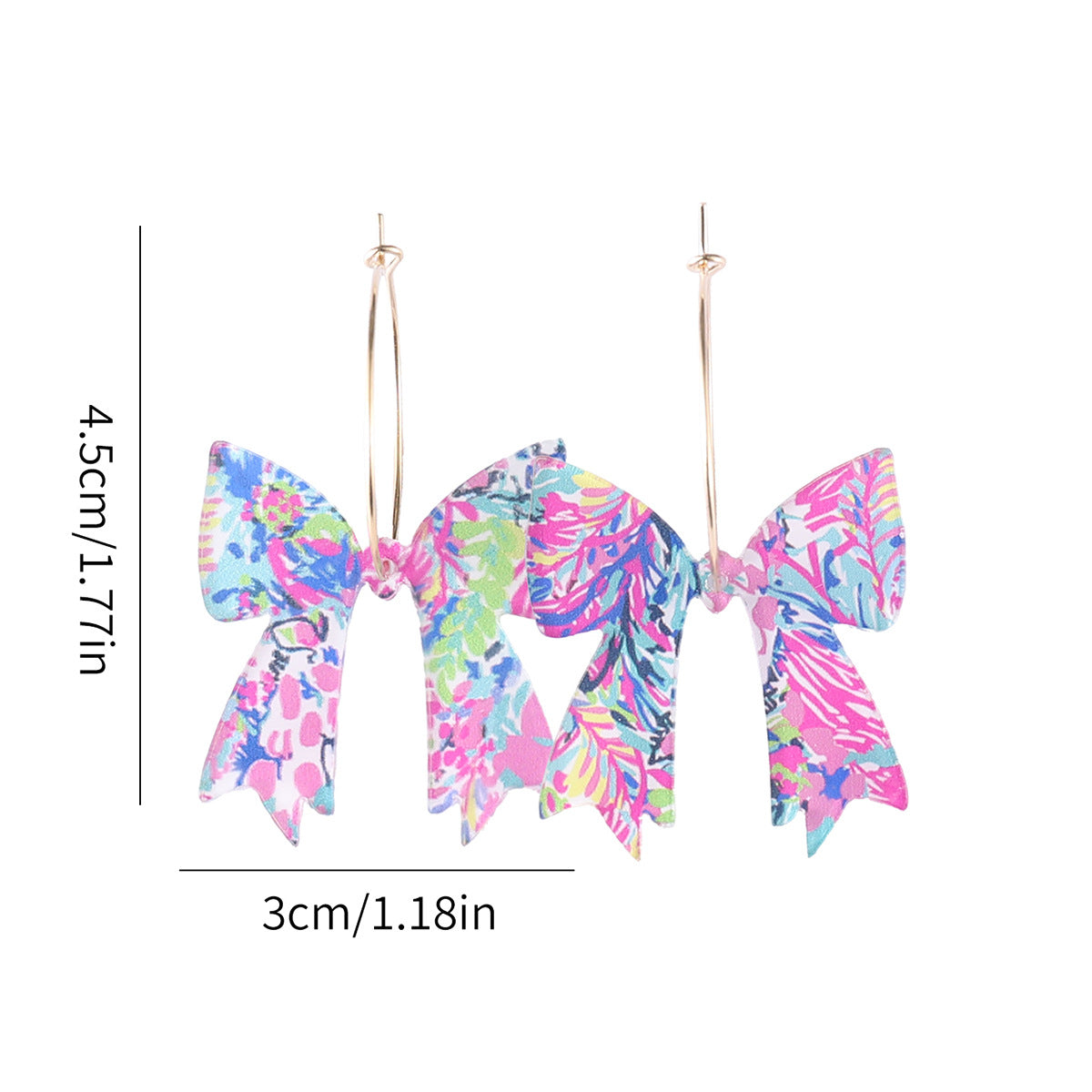 Wholesale New Spring and Summer Colored Leaves Flowers Bohemian Bow Pendant Earrings Acrylic Earrings Gift